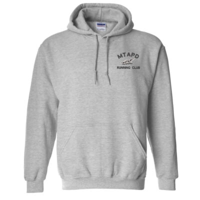 MTAPD Running Club EMBROIDERED ARCH-STYLE LOGO + "LESS EXCUSES" Back Sport Grey Hoodie - Heavy Blend™ Hooded Sweatshirt Thumbnail